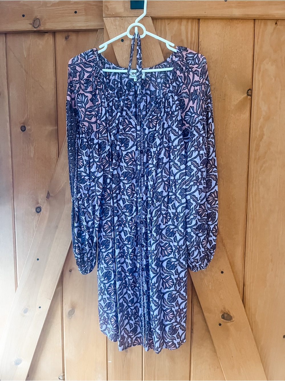 Omika Navy & lilac Floral Long Sleeve Dress